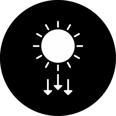 Sun Rays Solar Radiation Glyph Circle Inverted