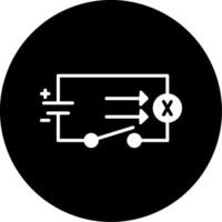 Lamp Circuit Design Glyph Circle Inverted vector