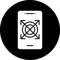 Accelerometer Motion Sensor Glyph Circle Inverted vector
