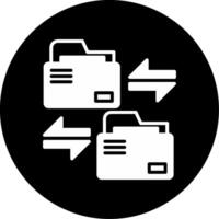Data Moving Process Glyph Circle Inverted vector