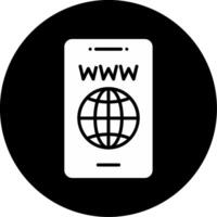 Internet Connectivity Option Glyph Circle Inverted vector