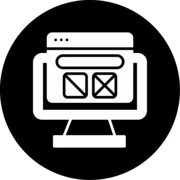 Wireframe Design Structure Glyph Circle Inverted vector