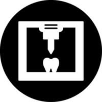 3D Printer Machine Glyph Circle Inverted vector