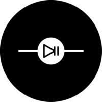 Diode Pin Component Glyph Circle Inverted vector