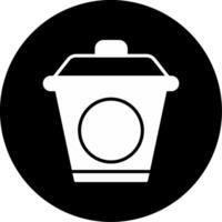 Dustbin Waste Container Glyph Circle Inverted vector