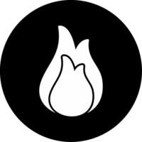Flame Fire Source Glyph Circle Inverted vector