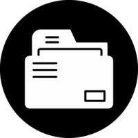 Folder File Management Glyph Circle Inverted vector
