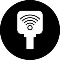 Wifi Sign Wireless Network Signal Glyph Circle Inverted vector