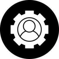 User Role Settings Glyph Circle Inverted vector