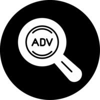 Advanced Search Tool Glyph Circle Inverted vector