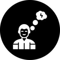 ADHD Daydreaming Traits Glyph Circle Inverted vector