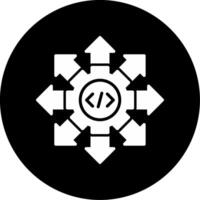 Programming Development Process Glyph Circle Inverted vector