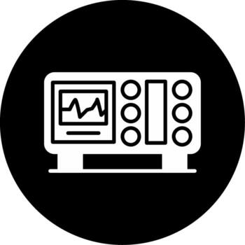Oscilloscope Waveform Display Glyph Circle Inverted vector