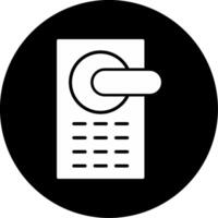 Smart Door Handle Automated Entry Glyph Circle Inverted vector