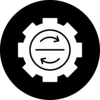 Synchronization Data Tools Glyph Circle Inverted vector