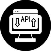 API Integration Tool Glyph Circle Inverted vector