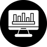 Bar Chart Report Glyph Circle Inverted vector