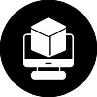 3D Software Interface Glyph Circle Inverted vector