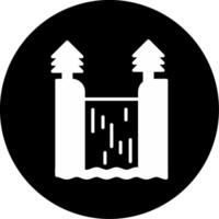 Windmill Renewable Energy Source Glyph Circle Inverted vector