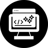 Clean Coding Practices Glyph Circle Inverted vector