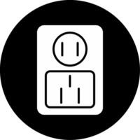 Socket Outlet Device Glyph Circle Inverted vector