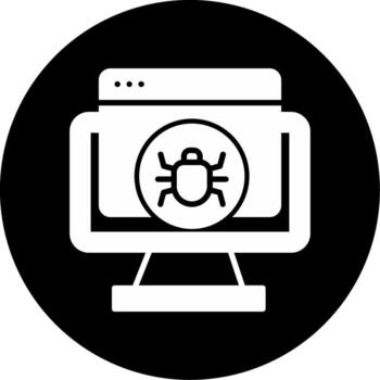 Software Bug Issue Glyph Circle Inverted vector