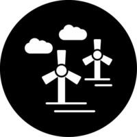 Windmill Spinning Turbine Glyph Circle Inverted vector