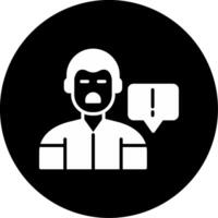 ADHD Inappropriate Actions Glyph Circle Inverted vector