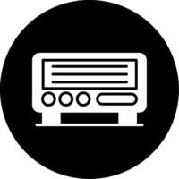 Oscilloscope Signal Analyzer Glyph Circle Inverted vector