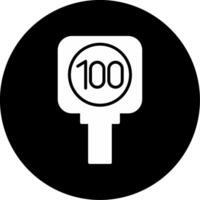 100 Speed Limit Road Speed Sign Glyph Circle Inverted vector