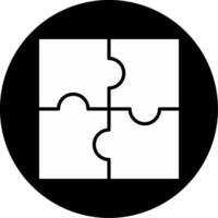 Puzzle Problem Solving Glyph Circle Inverted vector