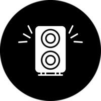 Loudspeaker Sound System Glyph Circle Inverted vector