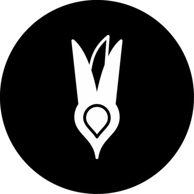 Spring Onion Fresh Herb Glyph Circle Inverted