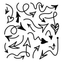 Hand drawn Arrows icons Set. arrow icon with various directions on white background. vector