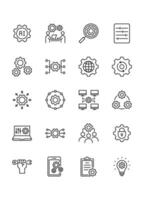 Simple set of setting icon vector