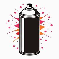 Minimalist Spray Paint Icon with Splat Effects in Silhouette Form vector