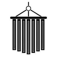 Decorative Wind Chime Silhouette with Minimalist Aesthetic vector