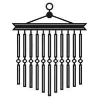 Contemporary Wind Chime Silhouette with Balanced Rod Layout vector