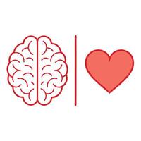 Bold Line Connection Between Brain and Heart Symbol of Balance vector