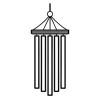 Black Line Wind Chime Silhouette with Clean Geometric Forms vector