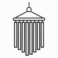 Abstract Wind Chime Design Silhouette in Black on White vector