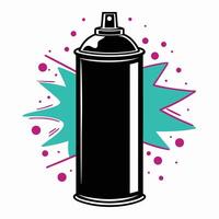 Minimal Black Spray Can with Expressive Splatters and Urban Look vector