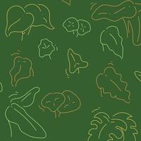 Leaf background pattern. hand drawn seamless pattern. Leaf background for fabric design, textile print, wrapping paper, cover. illustration vector