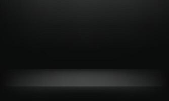 Empty black studio room background. Empty Room Studio with table. Space for selling products, backdrop, wallpaper, background, text. Gradient table. illustration. vector