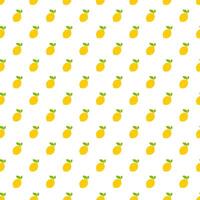 Cute Lemon Pattern White Background vector