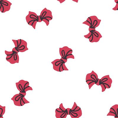 Red Hand Drawn Bow Pattern