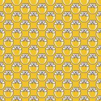 Honey Jar Pattern Yellow Background vector