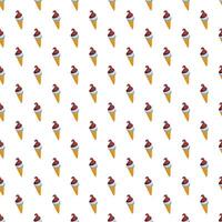 Ice Cream Cone Pattern White Background vector