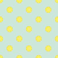 Lemon Slice Pattern Mint Background vector