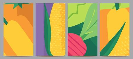 fruit and vegetables abstract background design vector